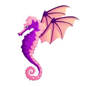 Pink Dragonwing Seahorse